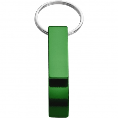 Logo trade promotional merchandise image of: Tao alu bottle and can opener key chain, green