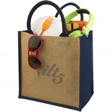 Logo trade promotional merchandise picture of: Chennai jute gift tote, dark blue