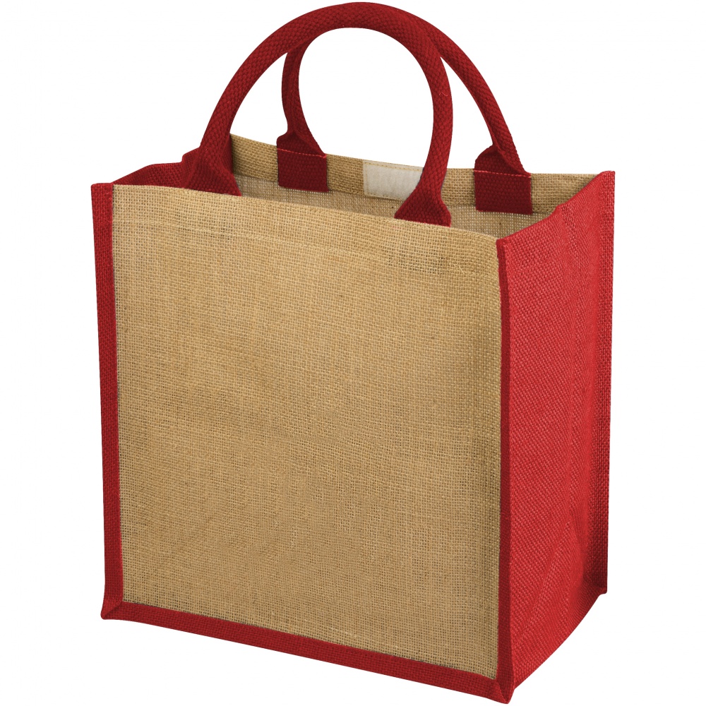 Logo trade promotional gifts picture of: Chennai jute gift tote, red