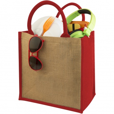 Logo trade corporate gifts picture of: Chennai jute gift tote, red