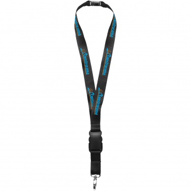 Logo trade promotional gifts image of: Yogi lanyard with detachable buckle, black