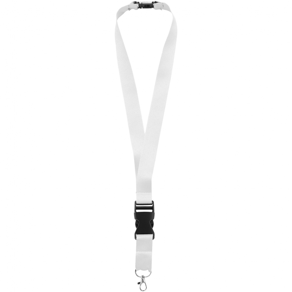 Logo trade advertising products picture of: Yogi lanyard with detachable buckle, white