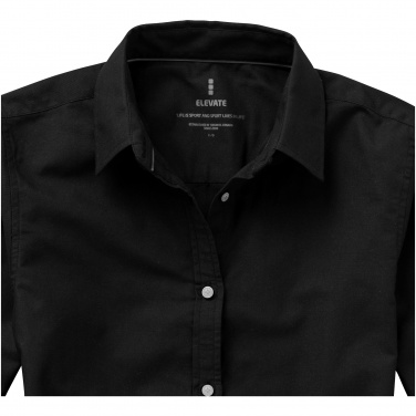 Logo trade promotional giveaways image of: Vaillant long sleeve ladies shirt, black