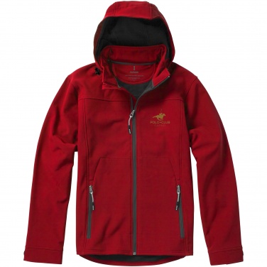 Logo trade promotional giveaway photo of: Langley softshell jacket, red