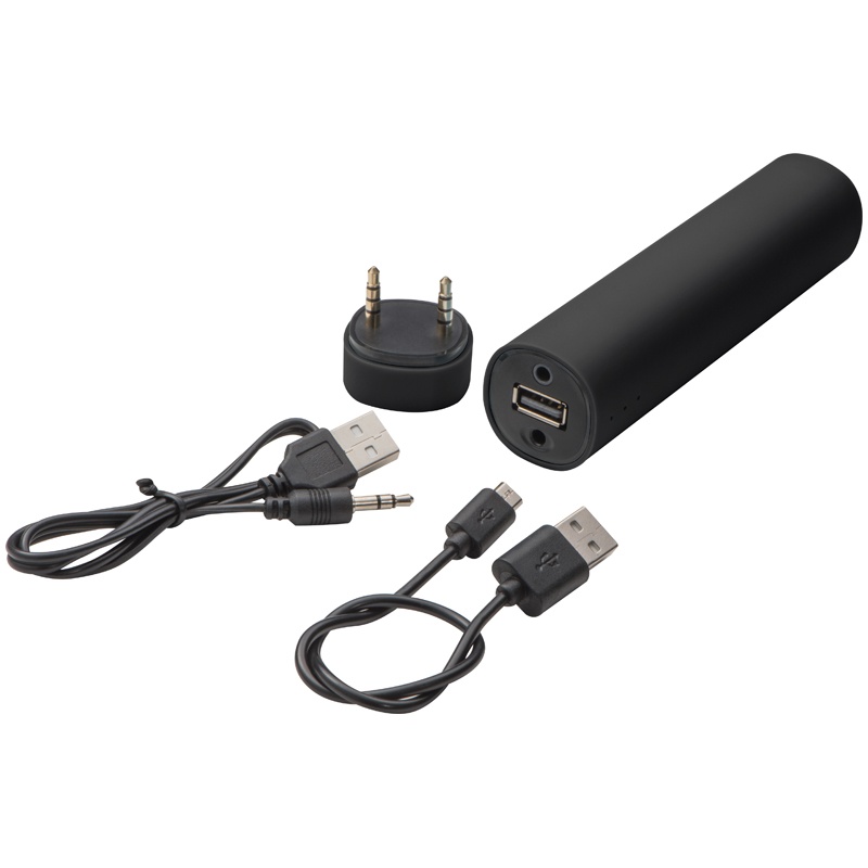Logotrade advertising products photo of: Powerbank and speakers in one, Black
