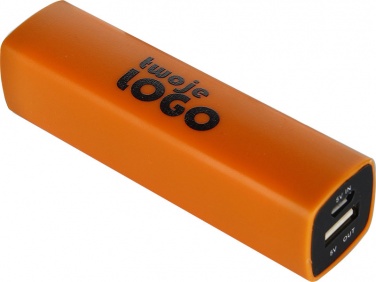 Logotrade promotional product image of: Powerbank 2200 mAh with USB port in a box, Orange