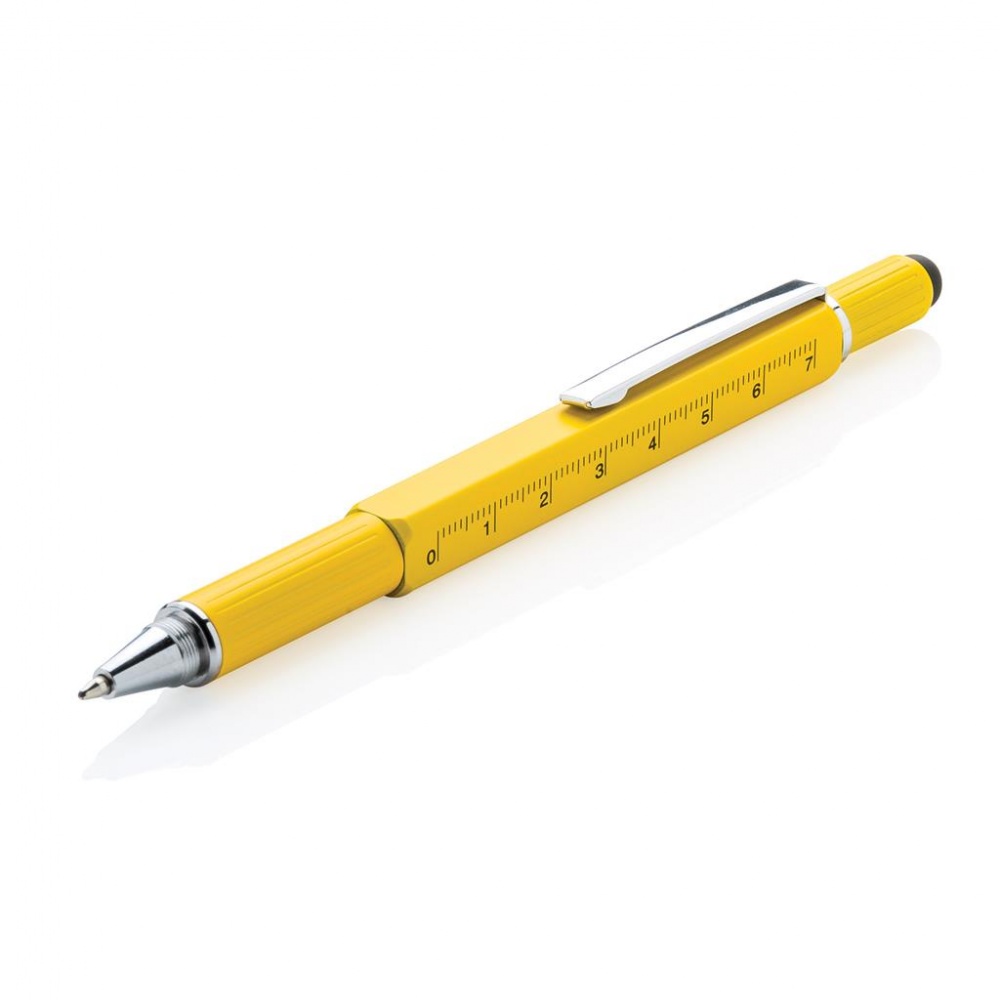 Logo trade promotional merchandise picture of: 5-in-1 toolpen, yellow