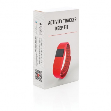 Logo trade business gifts image of: Activity tracker Keep fit, red