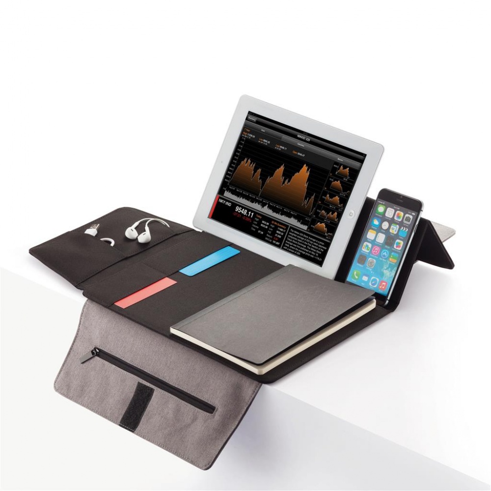 Logotrade promotional merchandise picture of: Seattle 9-10” tablet portfolio, grey/black