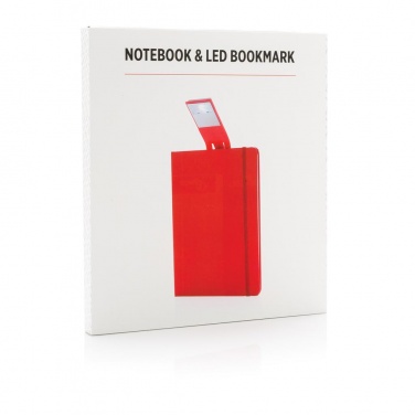 Logo trade business gift photo of: A5 Notebook & LED bookmark, red