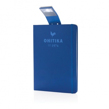 Logo trade promotional merchandise picture of: A5 Notebook & LED bookmark, blue