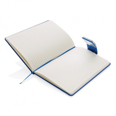 Logo trade promotional merchandise photo of: A5 Notebook & LED bookmark, blue