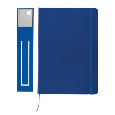 Logotrade promotional gift picture of: A5 Notebook & LED bookmark, blue