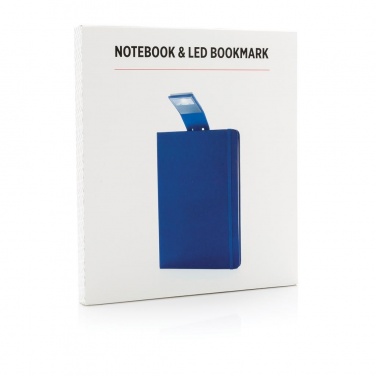 Logotrade corporate gift image of: A5 Notebook & LED bookmark, blue