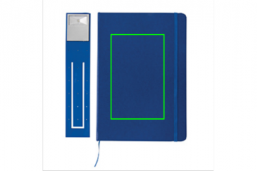 Logo trade promotional giveaways picture of: A5 Notebook & LED bookmark, blue