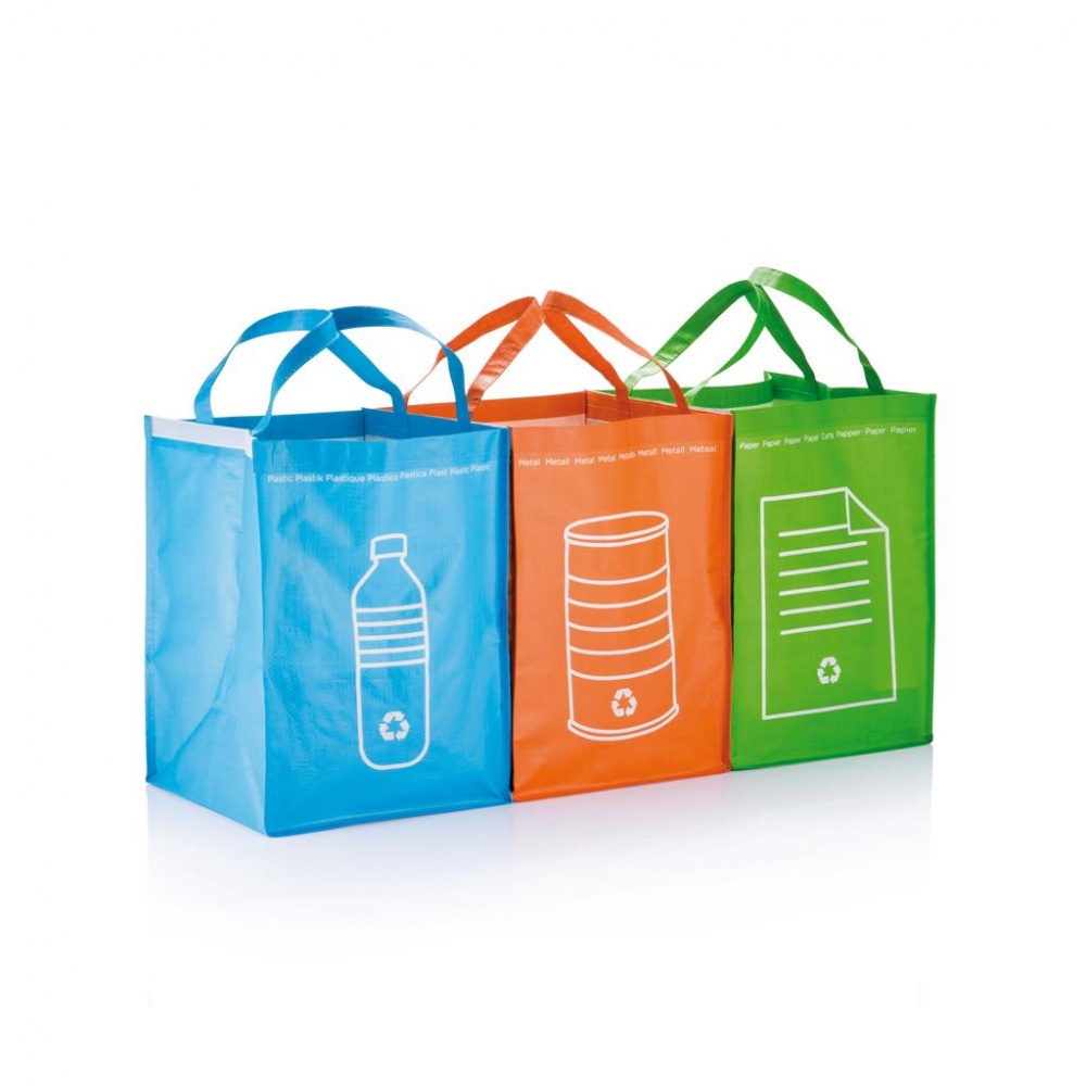 Logo trade promotional gifts image of: 3pcs recycle waste bags, green