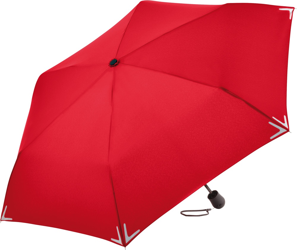 Logo trade business gifts image of: Mini umbrella Safebrella® LED light 5171, Red