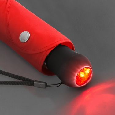 Logo trade promotional items image of: Mini umbrella Safebrella® LED light 5171, Red