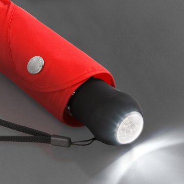 Logo trade business gift photo of: Mini umbrella Safebrella® LED light 5171, Red