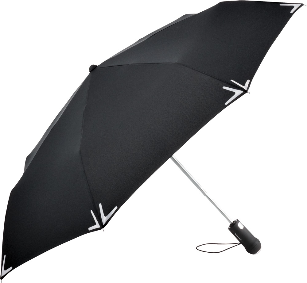 Logo trade corporate gift photo of: AOC mini umbrella Safebrella® LED 5471, Black