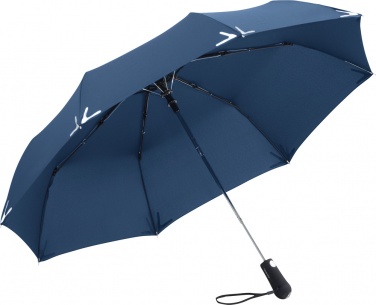 Logo trade business gifts image of: AC mini umbrella Safebrella® LED 5571, Blue