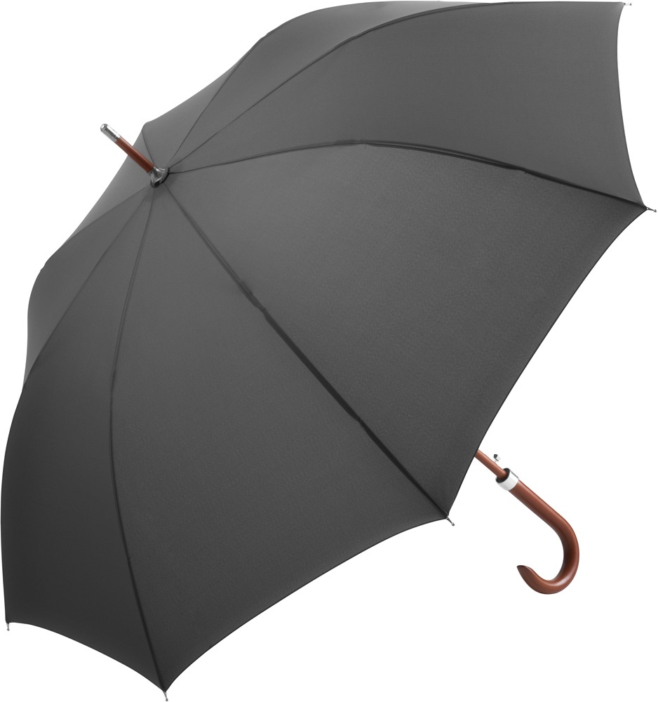 Logo trade promotional giveaways picture of: AC woodshaft golf umbrella FARE®-Collection, Grey