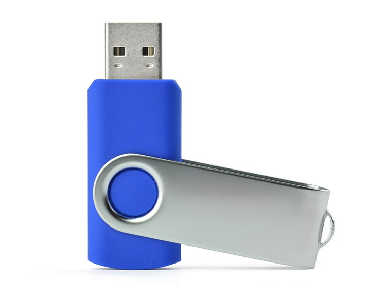 Logo trade business gifts image of: USB flash drive TWISTER 8 GB, Blue