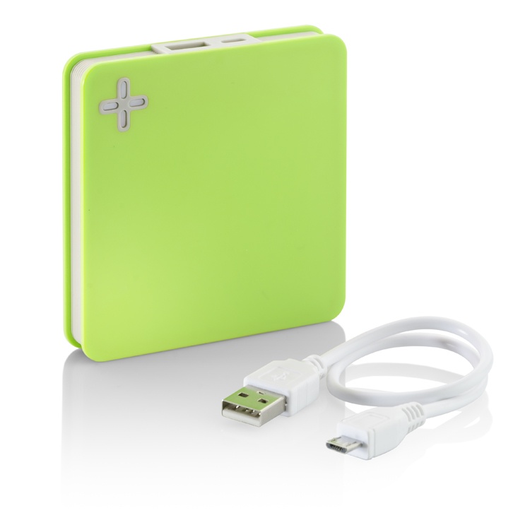 Logo trade promotional gifts picture of: Power bank MAIS 5200 mAh, Light Green