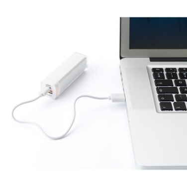 Logotrade promotional merchandise photo of: Power bank 2200 mAh, White