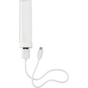 Logotrade promotional item picture of: Power bank 2200 mAh, White