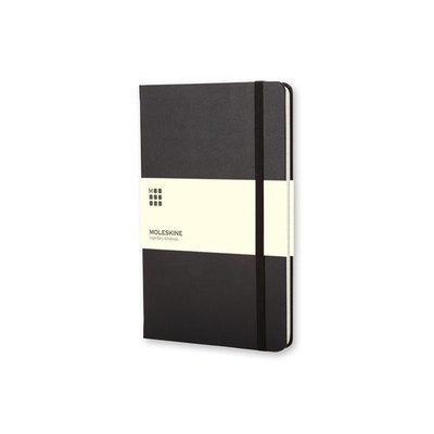 Logo trade corporate gifts picture of: Moleskine large notebook, lined pages, hard cover, black