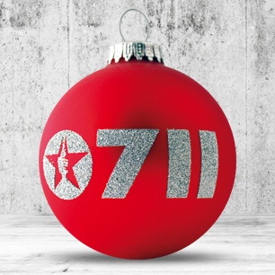 Logo trade promotional giveaways image of: Christmas ball with 4-5 color logo 8 cm