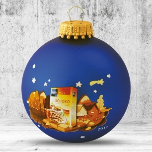Logo trade promotional gifts picture of: Christmas ball with 4-5 color logo 8 cm