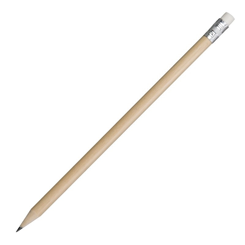 Logo trade promotional gift photo of: Wooden pencil, ecru natural