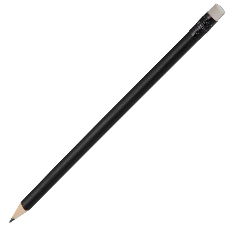 Logo trade corporate gifts picture of: Wooden pencil, white/black