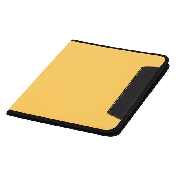 Logo trade promotional items image of: Ortona A4 folder, yellow/black