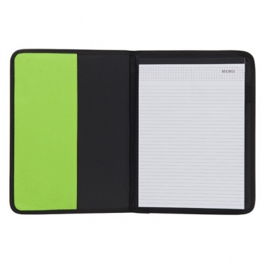 Logo trade promotional products image of: Ortona A4 folder, green/black