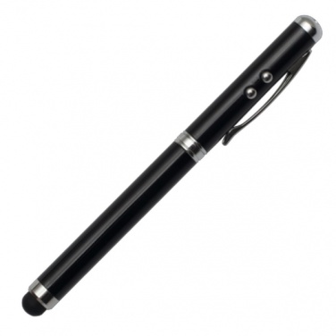 Logo trade advertising products picture of: Supreme ballpen with laser pointer - 4 in 1, black