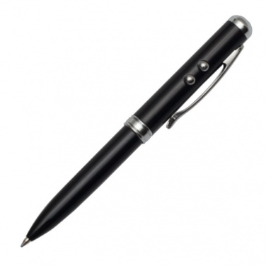 Logo trade promotional merchandise picture of: Supreme ballpen with laser pointer - 4 in 1, black