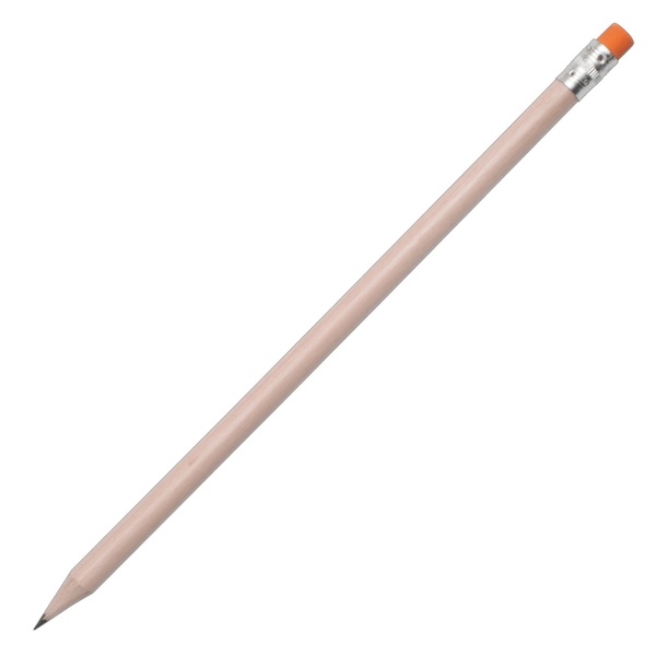 Logo trade corporate gifts picture of: Wooden pencil, orange/ecru