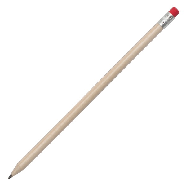 Logo trade promotional items image of: Wooden pencil, red/ecru