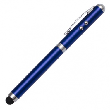 Logo trade promotional item photo of: Supreme ballpen with laser pointer - 4 in 1, blue