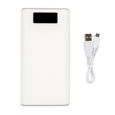 Logotrade promotional gifts photo of: 20.000 mAh powerbank with display, white