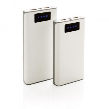 Logotrade promotional products photo of: 20.000 mAh powerbank with display, white