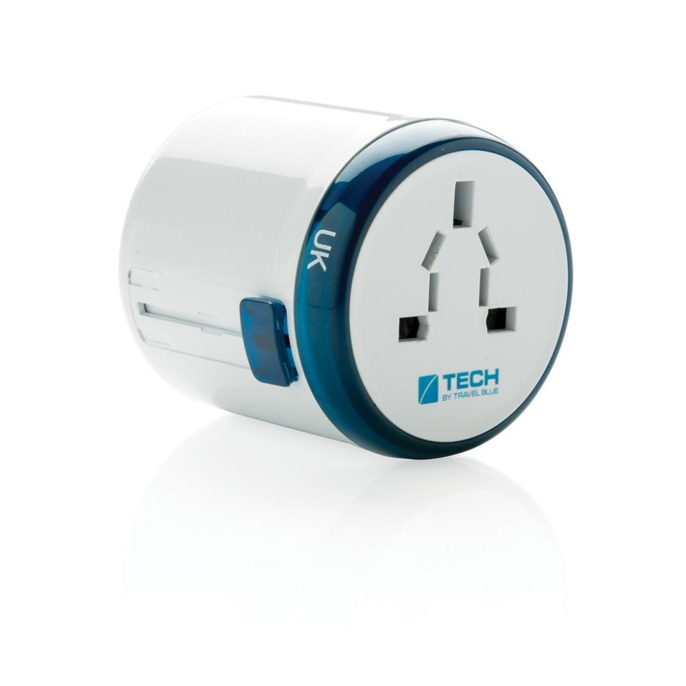 Logo trade promotional merchandise photo of: Travel Blue world travel adapter, white
