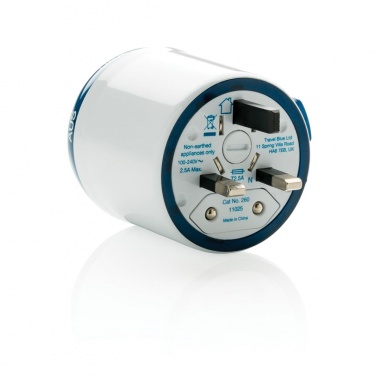 Logotrade promotional item image of: Travel Blue world travel adapter, white