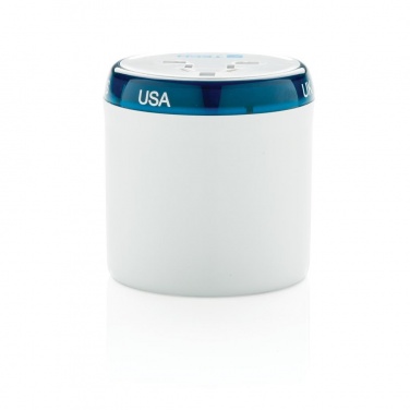 Logo trade promotional giveaways picture of: Travel Blue world travel adapter, white