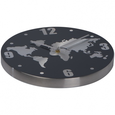 Logo trade corporate gifts image of: Aluminium wall clock, grey/black