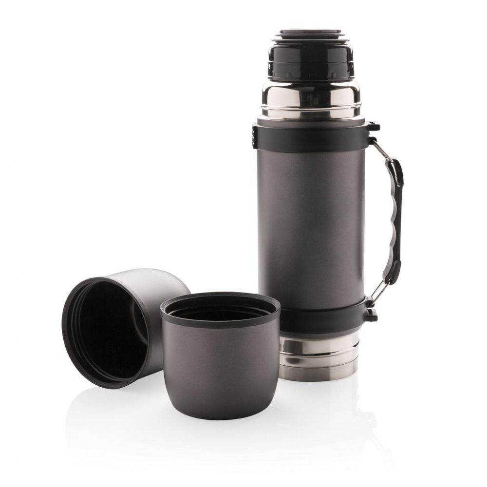 Logotrade promotional merchandise picture of: Swiss Peak vacuum flask with 2 cups, grey