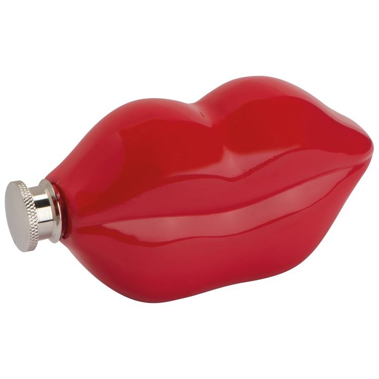 Logotrade advertising product image of: Lip shaped hip flask, deep red